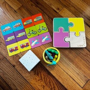 Lovevery Vehicle Matching, Puzzle, Tweezer/Star sets